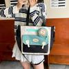 Women's Shoulder Bag Student Large Capacity Color Block Book Bag Crossbody Bag