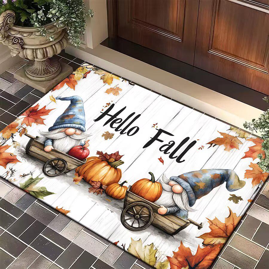 Non-Slip Halloween Floor Mat: Dirt-Resistant, Water-Absorbent Crystal Velvet for Bathroom or Entrance