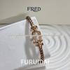 Fei Family Diamond Horseshoe Bracelet: Zodiac-Themed DIY Steel Wire for Couples