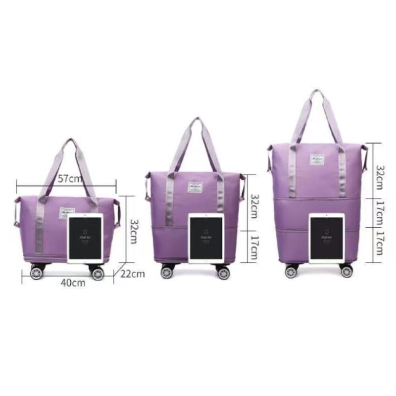 Expandable Travel Duffel Bag - 3Layer Expandable, Extra Large Capacity, with Omni-directional Wheels, Vacation Luggage Bag