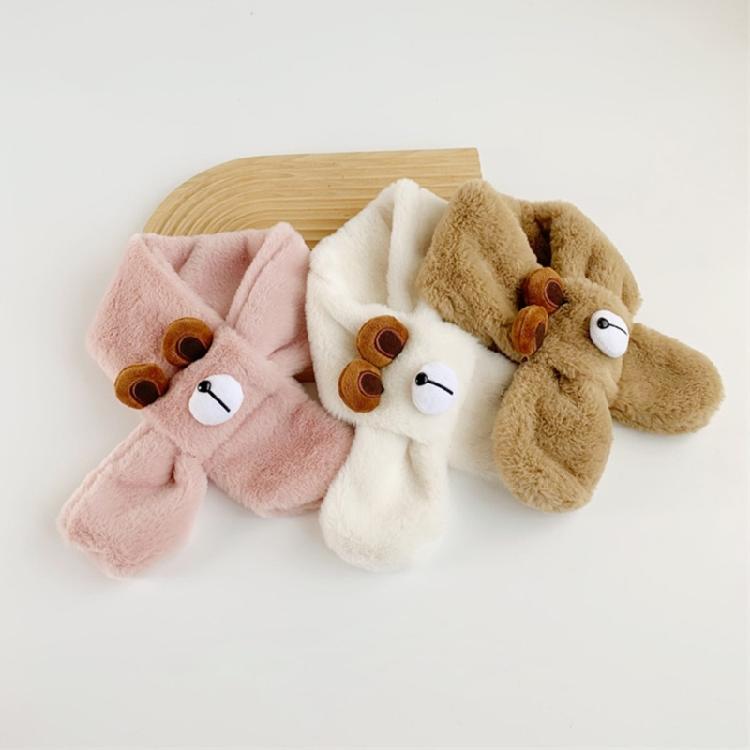 Girls Neck Scarf InsStyle Baby Cartoon Scarf Furry Plush Neck Warmer for Outdoor