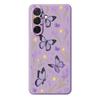 For Samsung Galaxy A36 5G Case Purple Butterflies Pattern Printing Straight Edge TPU Phone Back Cover