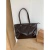 Casual Large Capacity Tote Bag For Women Simple Solid Commuting Shoulder Bag Quality PU Leather Designer Luxury Handbags