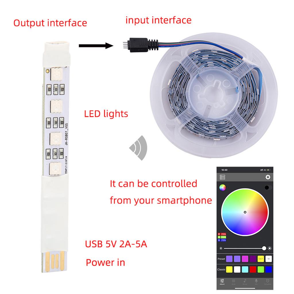 Bandes Lumineuses LED Télécommande Interface 4 broches Pratique Commode Dispositif d'Éclairage à Synchronisation Musicale pour la Maison