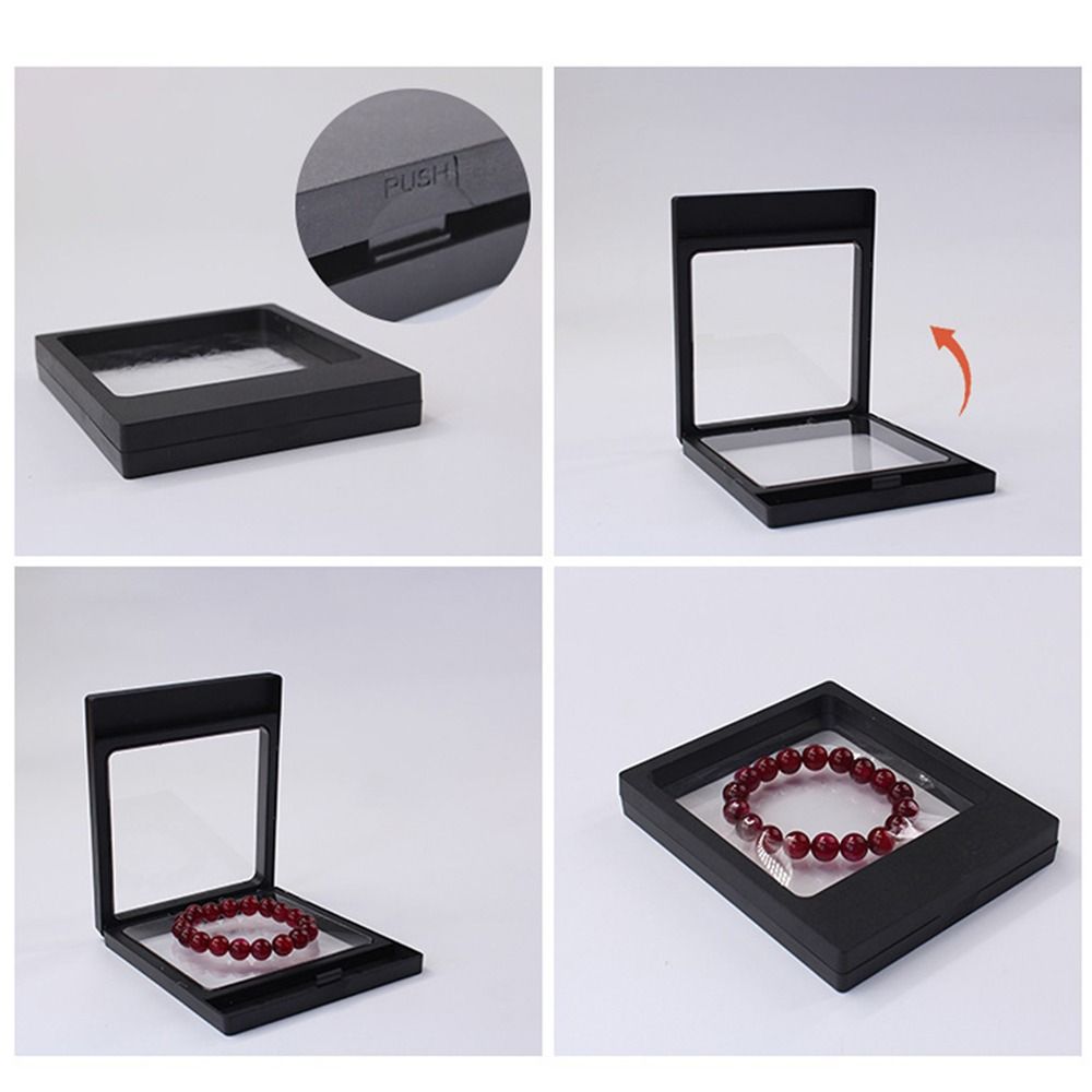 PE Film Floating Frame Box Ring Jewelry Display Box Durable 3D Packaging Case  Hair Clip