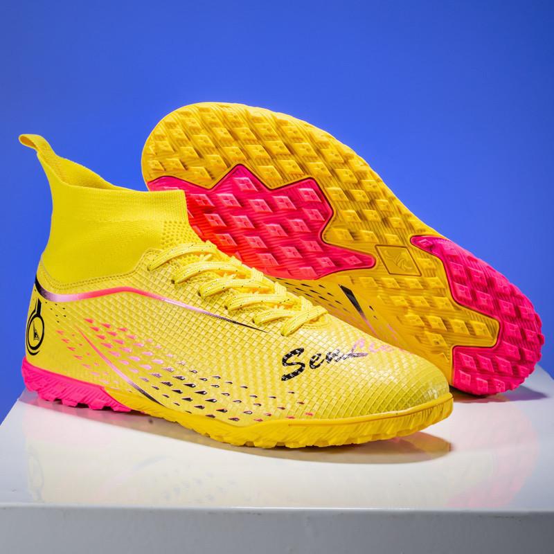 

2025 новые внешнеторговые большого размера высокие футбольные бутсы для мальчиков и девочек, длинные шипы, сломанные шипы, соревновательные тренировочные бутсы 46