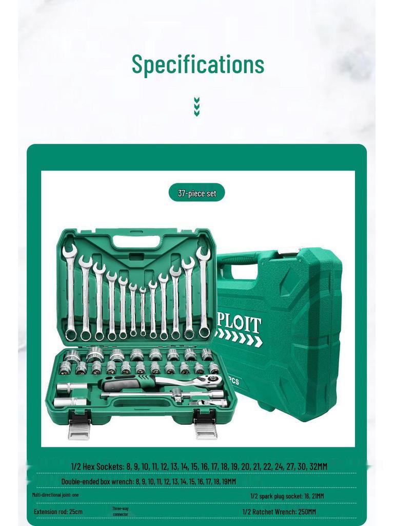 Pioneering Industrial-Grade Auto Repair Kit: Chrome Vanadium Steel Sockets & Ratchet Wrench Set for Mechanics