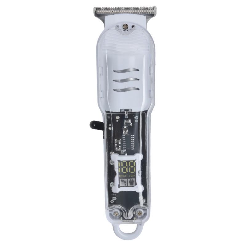 Professional Electric Hair Clipper with Transparent LCD Display for Barbers
