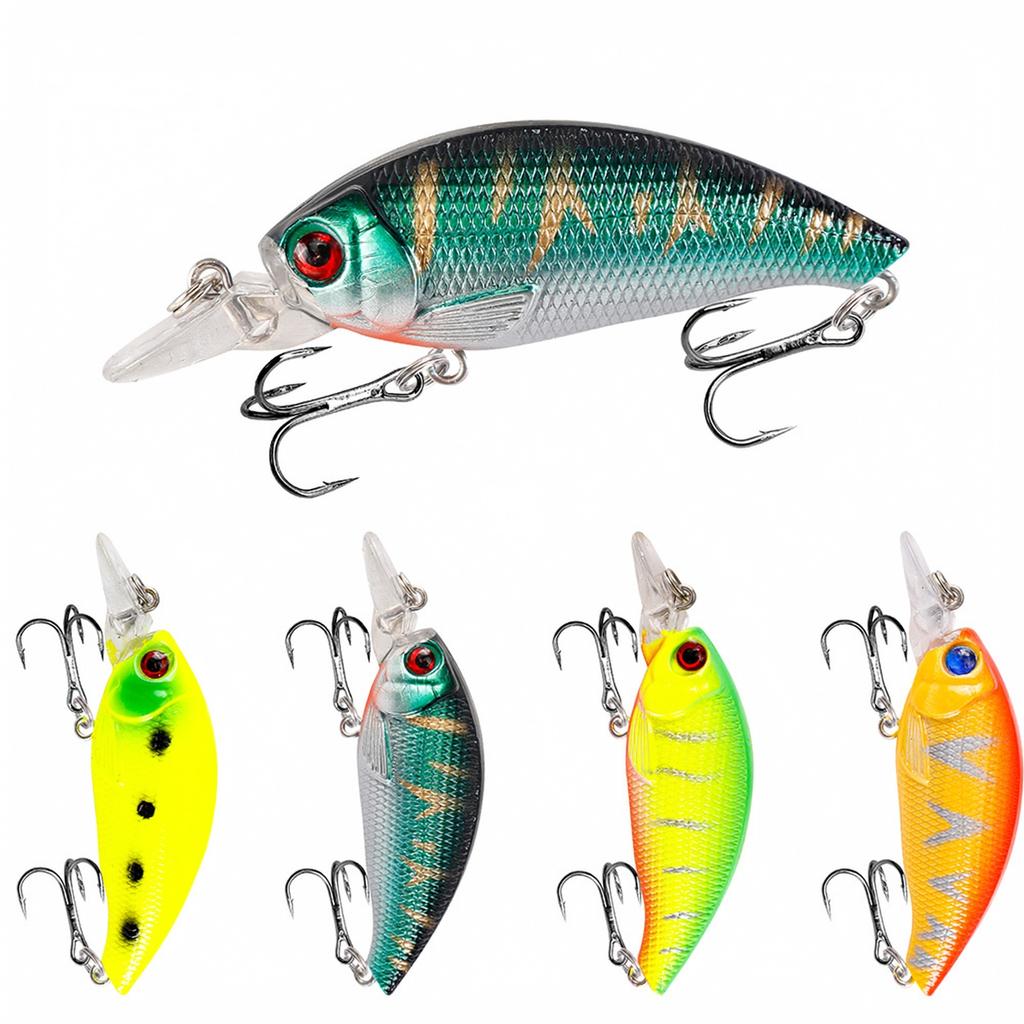 Hard Plastic Crankbait, 4 Color Artificial for Fishing, Fishing Tackle