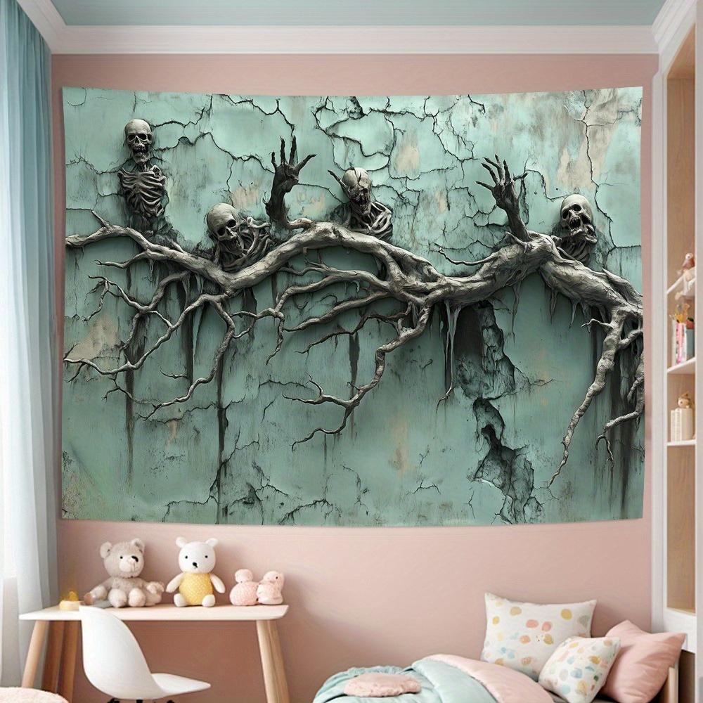 

Spooky Skeletons Tapestry - Gothic Tree Design, Perfect Gift for Home and Dormitory, Fashionable and Unique Wall Decoration 70x70cm