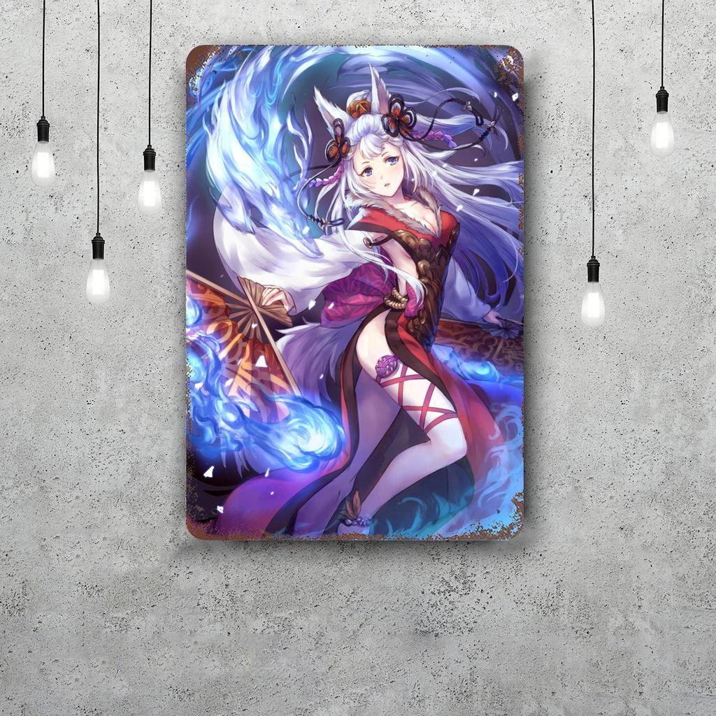 granblue fantasy cartoon Decor Poster Vintage Tin Sign Metal Sign Decorative Plaque for Pub Bar Man Cave Club Wall Decoration