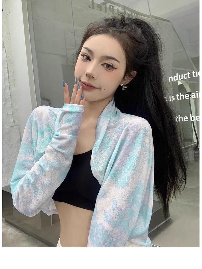 Women's UV Protection Shawl with Integrated Long-Sleeve Covers and Face Mask for Sun Protection