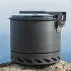 Portable Compacts Backpacking Cookware Windproof Outdoor Cooking Pot with Folding Handle For Outdoor Cooking Efficiency