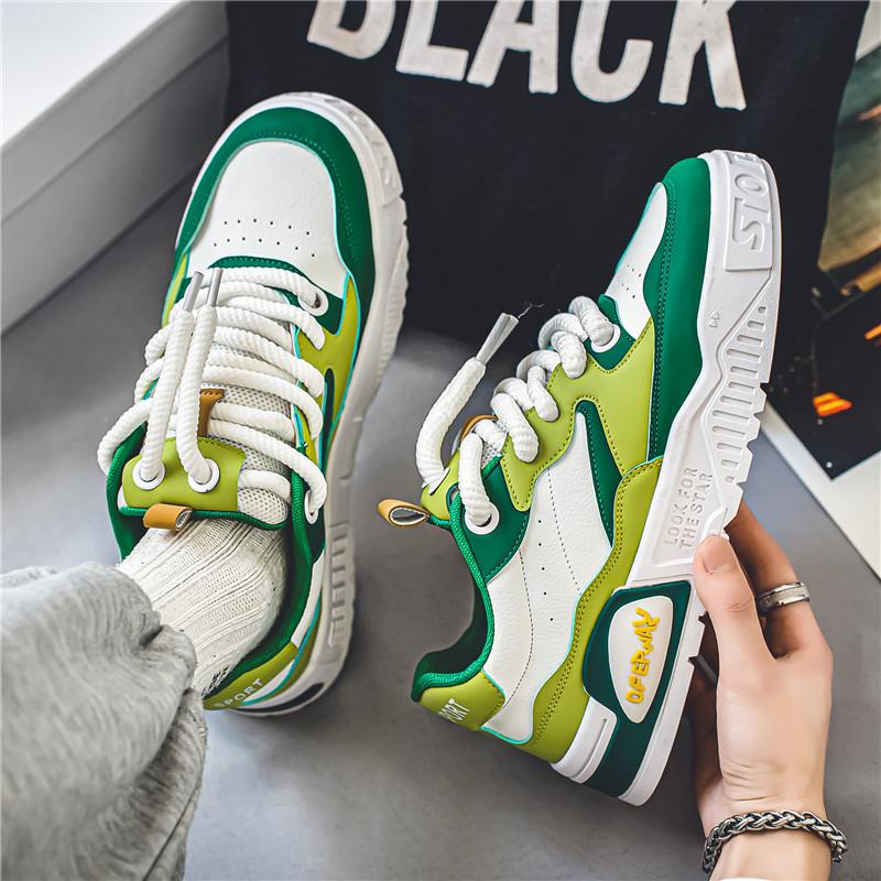 2024 New Fashion Sports Shoes Men's Leather Comfortable and Lightweight Casual Shoes Outdoor Walking Board Shoes Mixed Colors