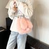 Fashion sweet handbag 2025 autumn new personality beautiful cute rabbit plush shoulder tote bag