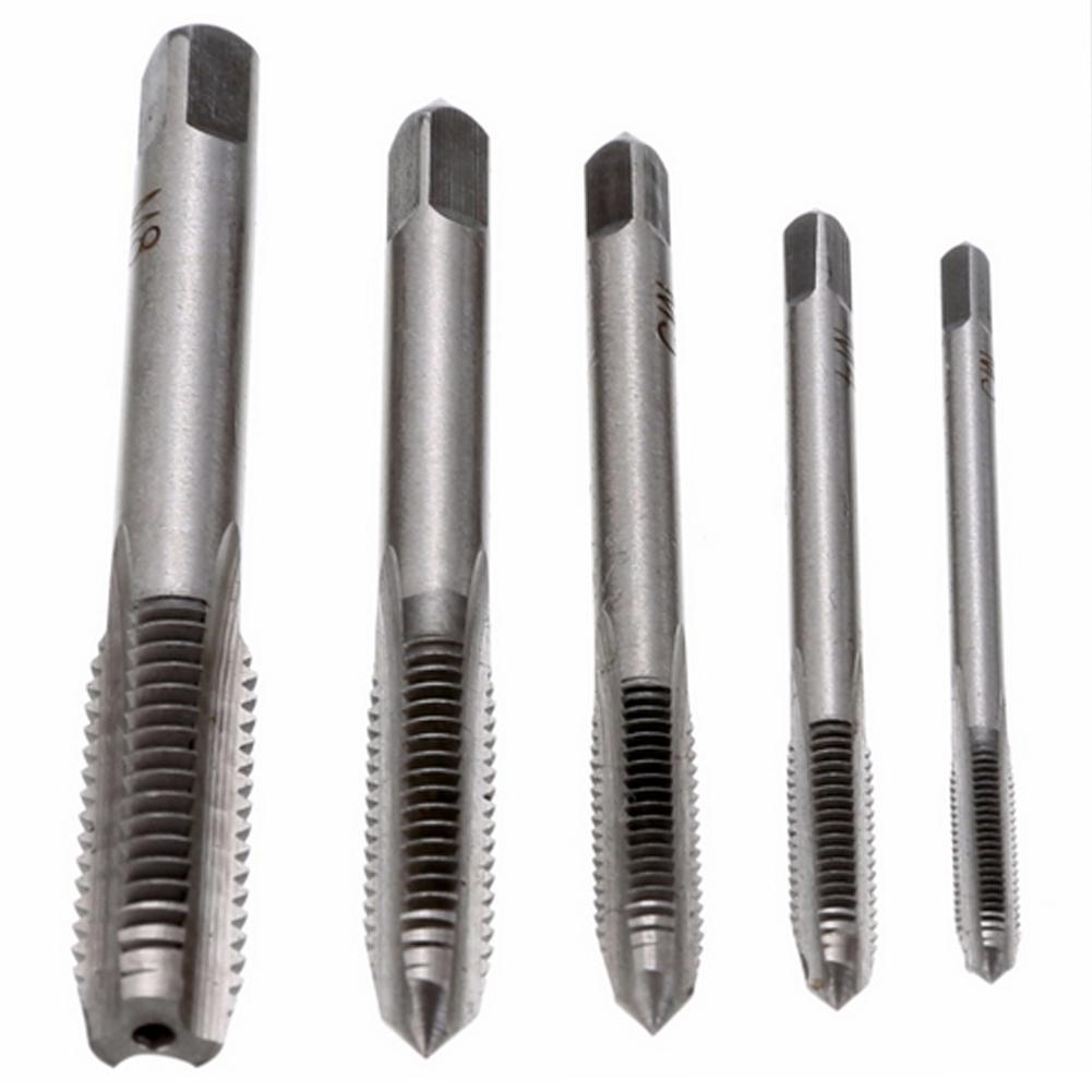 5PCS HSS Metric Plug Hand Tap Drill Set M3 M6 M8 Machine Spiral Point Straight Fluted Screw Thread Hand Tools