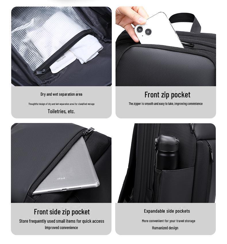 High-Capacity Waterproof Unisex Backpack: Trendy Travel & School Bag with Laptop Compartment