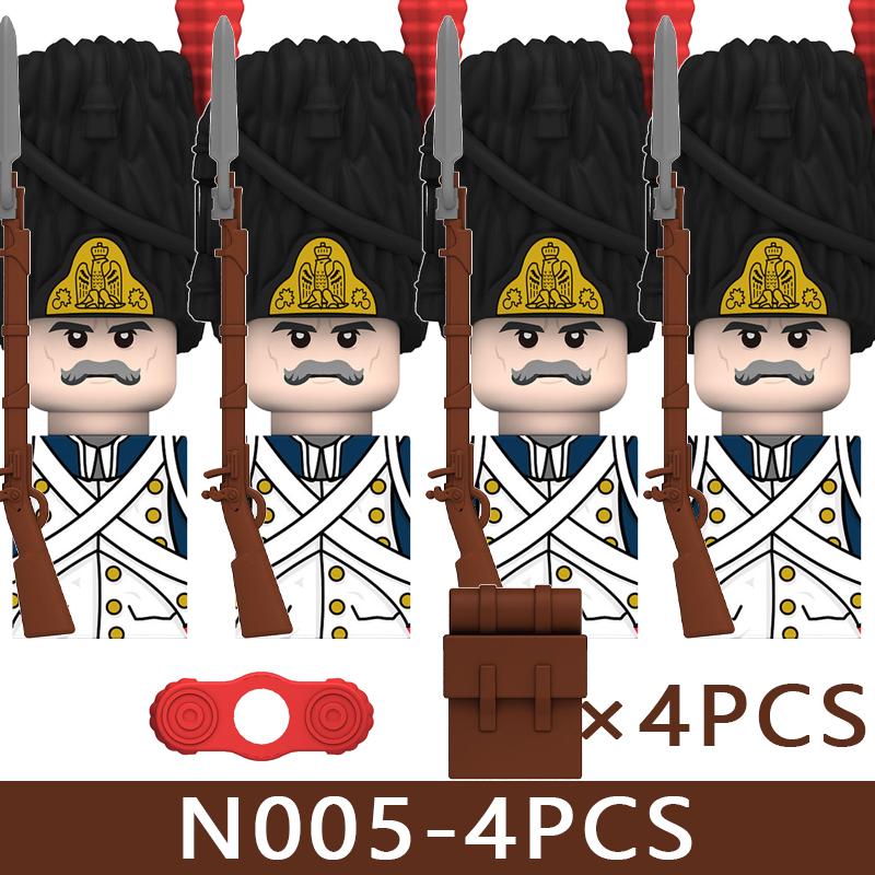 4pcs Medieval Castle Knight Building Blocks MIlitary Napoleon Soldier Figures War Army Legion Accessories Imperial Navy Bricks Toys
