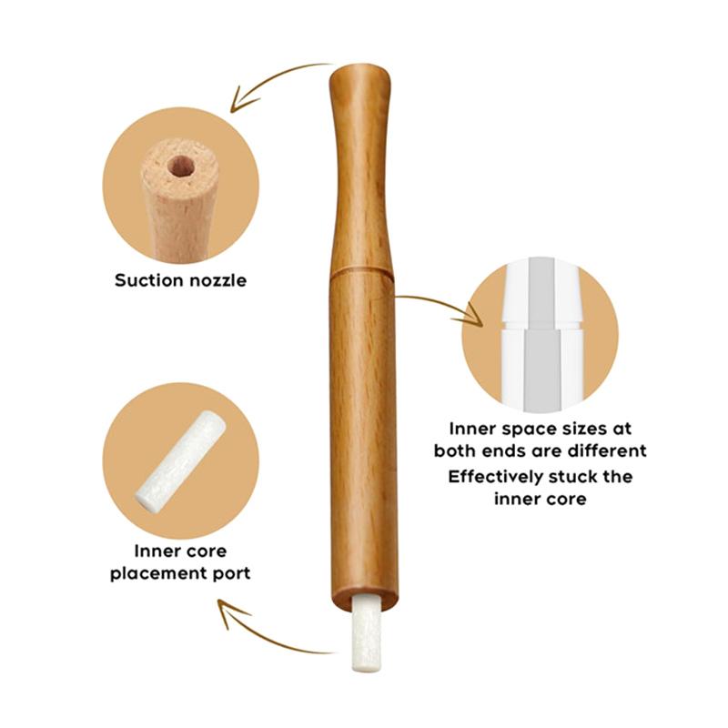 Aromaterapi Inhalator For Eteriske Oljer Slutte å Røyke Inhalatorpinne Tre Personlig Diffuser For Eteriske Oljer Med Fiberstaver