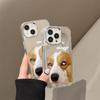 Funny puppy mirror, suitable for iPhone17 mobile phone case 16pro electroplating button x Apple 13 all-inclusive 15/14