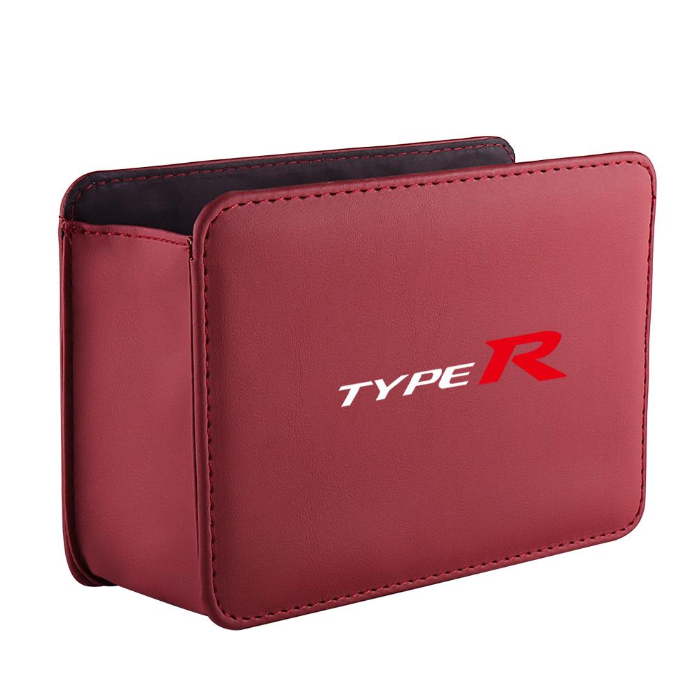 Leather Car Badge Door Storage Box Under Seat Back Trash Bag Interior For Honda Civic Accord Fit City Jazz CR-Z Element Insight