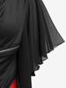 Rosegal Gothic Cowl Front Colorblock Zippered Butterfly Sleeve Top