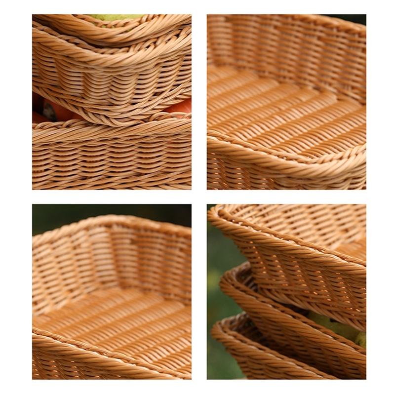 Rattan Aufbewahrungskorb Brotkorb Tisch Lebensmittel Aufbewahrungskorb Zuhause Gewebter Aufbewahrungskorb Tabletts Obst Servier Tischplatte Präsentiertablett
