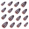 Light Gray Ombre Short Almond Wearable Nail Tips for Autumn/Winter