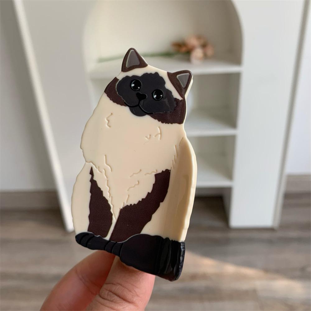 Korean Style Acetate Cat Hair Claw Cartoon Animal Shark Clip Personalized Kitten Claw Clip  Girls