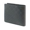 [Inden-ya] Inden Bifold Wallet with Bill Compartment and Coin Purse, Deerskin, Black with Black Lacquer, Small Checkered Pattern, 2006-01-167