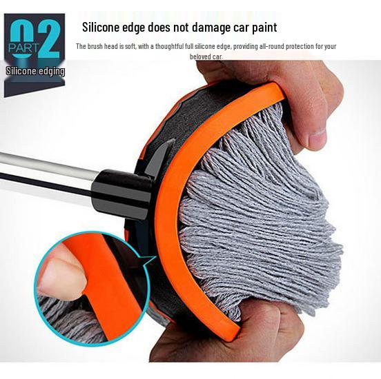 Telescopic Car Wash Mop with Long Handle and Soft Bristle Brush