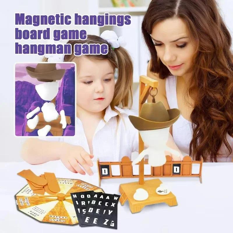 Magnetic Hangman Mystery Word Guessing Game for Kids & Families, Glow in The Dark Travel Game, Guess The Word Before Hank Falls