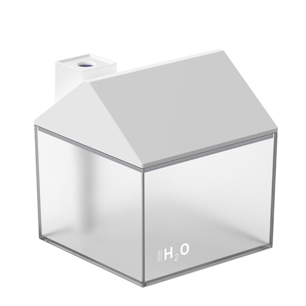 Portable Tabletop Little House Shape Large Capacity USB Air Humidifier white