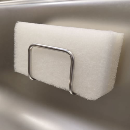Ohki Stainless Steel Sponge Holder with Suction Cups, Fits Sponges Up To 3cm Thick, Compact Sponge Holder, Floats In the Kitchen Sink