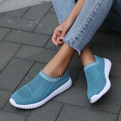 Damskie buty codzienne z siateczki, trampki, modne trampki, damskie płaskie, wsuwane, skarpetkowe, sportowe, duże rozmiary