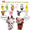 12pcs Chinese Zodiac Soft Animal Puppet Cartoon Finger Toys Plush Gift for Kids Adultsk