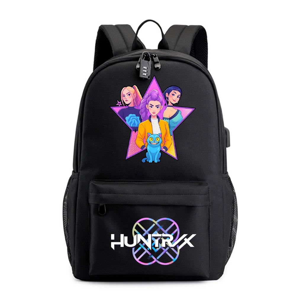 Anime Cartoon K-Pop Demon Hunters Printed Backpack for Teenager Student Bookbag Schoolbag Women Large Capacity Waterproof Travel Bag Gift
