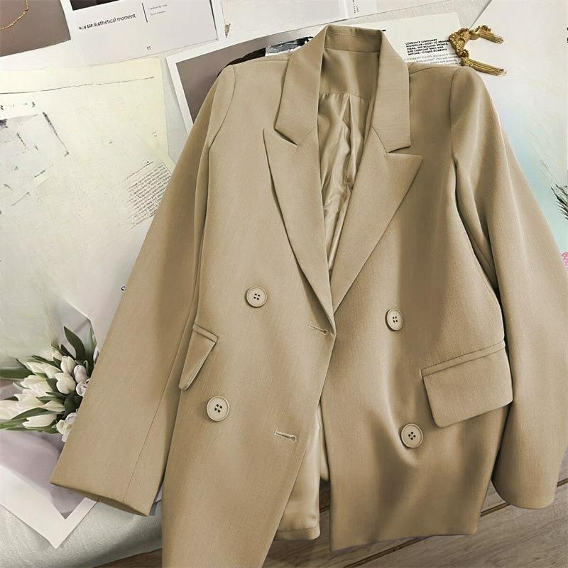 Taro Purple Suit Jacket Women's Design Sense with Double-breasted Solid Color Multicolor Small Z Suit