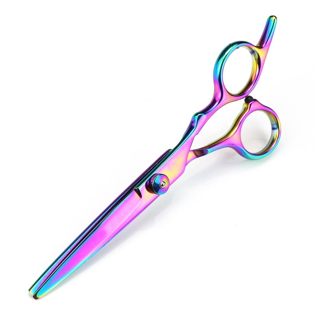 6.0-Inch Color Hairdressing Scissors Set: High Screw, Straight, Serrated, Thinning Scissors