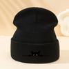 Cartoon Cat Printed Warm Hat Windproof Pullover Cap High Quality Knitted Beanie Hat  Outdoor