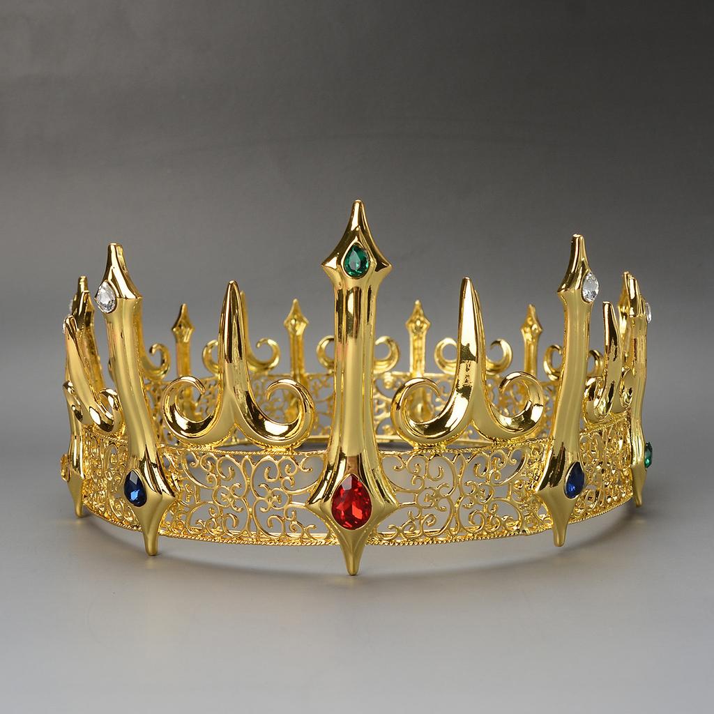 New Retro Palace King Prince Big Crown Male Crown Performance Banquet Accessories Hair Accessories Headdress