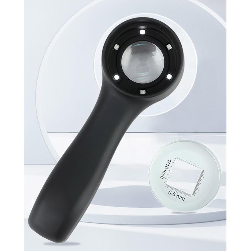 Magnifying Glass with Adjustable LED Lights,60X Glass Lens Handheld Illuminated Magnifier Reading Magnifying Glass