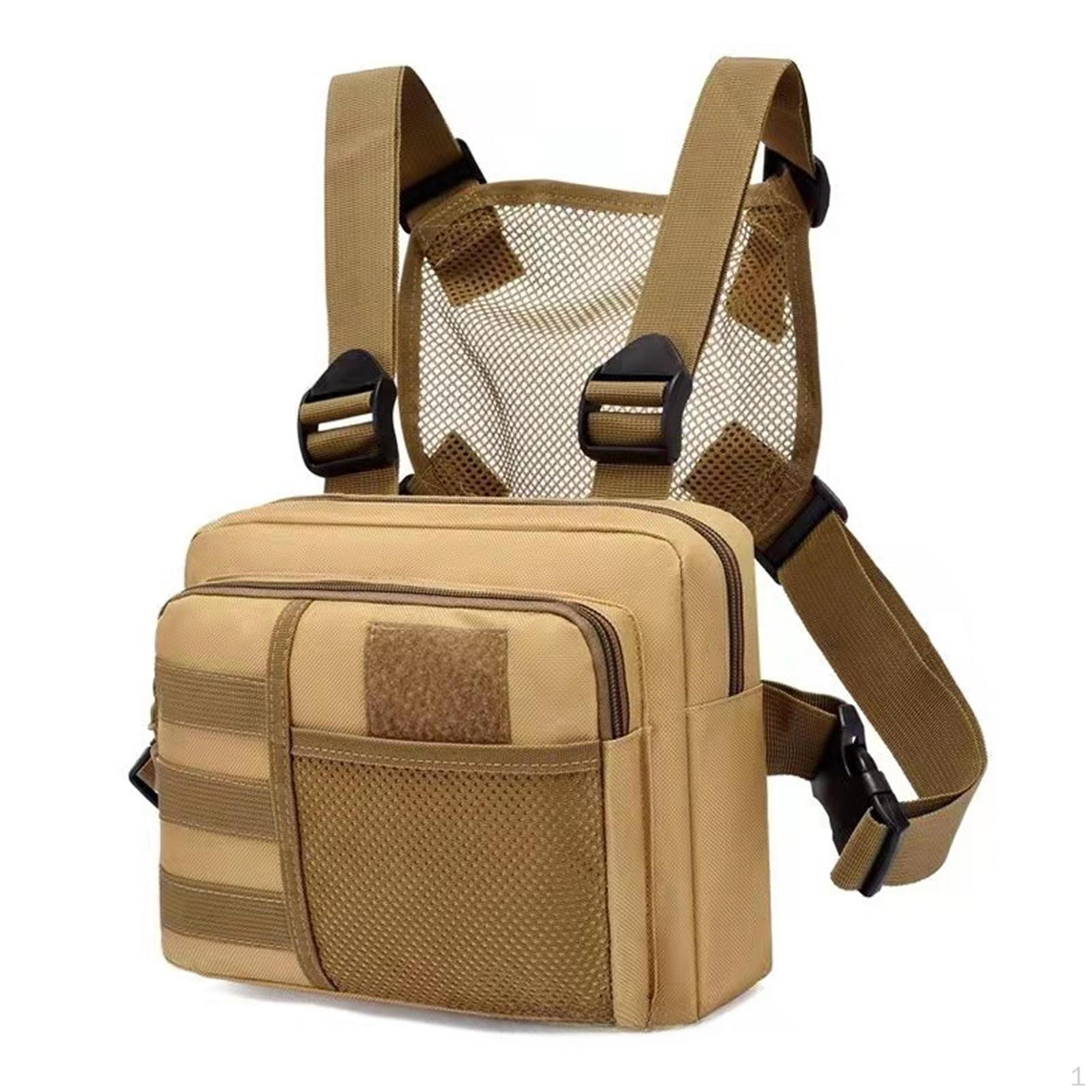 

Chest Rig Bag Fanny Pack Front Vest for Running Outdoor Sports Exercise хаки