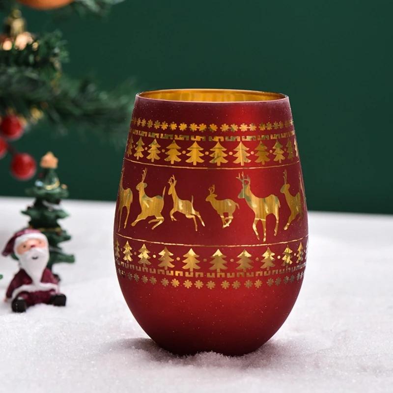 

Бокал Лось Снежинка Рождественский Бокал для Красного Вина Чашки Подставки для Яиц Гальваническое Покрытие Гравировка Бокал для Шампанского Рождественская Вечеринка Барный Бокал