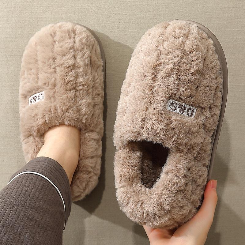 Household cotton slipper bag heel women's season indoor household thick-soled non-slip warm plush cotton shoes
