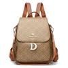 Schoolbag Printed Backpack Women's New Retro Trend Multi-functional Dual-purpose Casual Backpack Simple Large-capacity Travel Bag