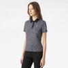 Munsingwear Women Gingham PaTTern Collar T shirT Black mr322lTs72