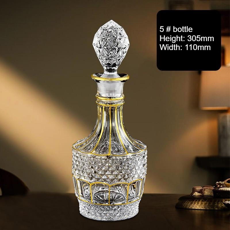 1ks Ručně vyráběná pozlacená skleněná láhev na víno Domácí špičková láhev na whisky Křišťálové sklo Karafa na červené víno
