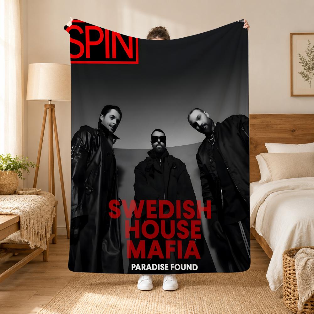 Swedish House Mafia DJ Group Throw 240g flannel blanket, suitable for sofas, beds, offices, exquisite gift blankets