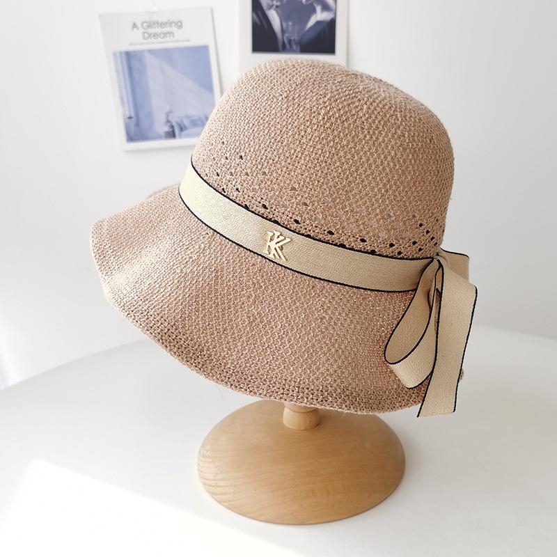 

Шляпа женская модная совершенно новая универсальная панама вязаная панама весна и лето козырек модная шляпа-ведро Adult (56-58cm) хаки